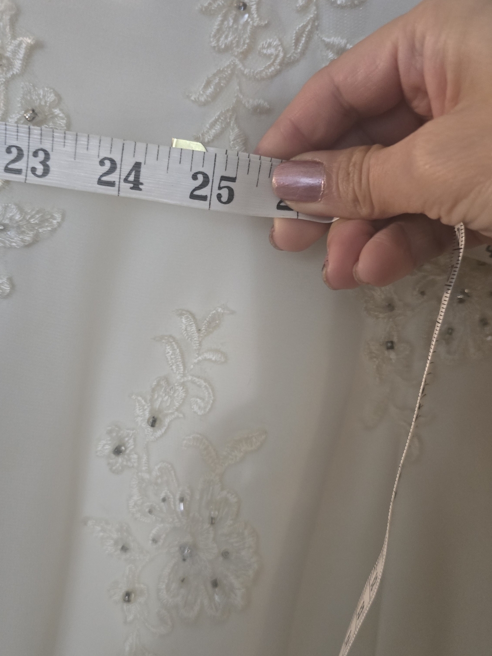 Sincerity Bridal Ivory Beaded Lace Wedding Dress Skirt Detail